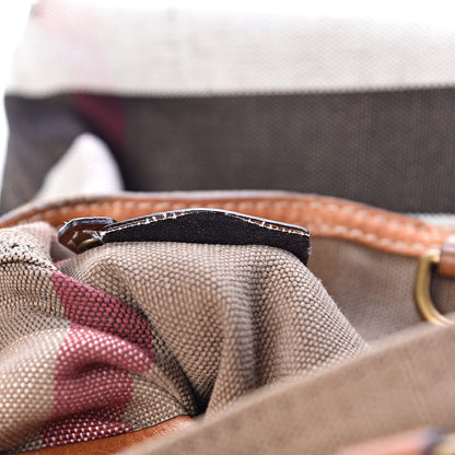 Burberry Canvas Mega Check Medium Ashby Hobo Saddle Brown 9 of 21