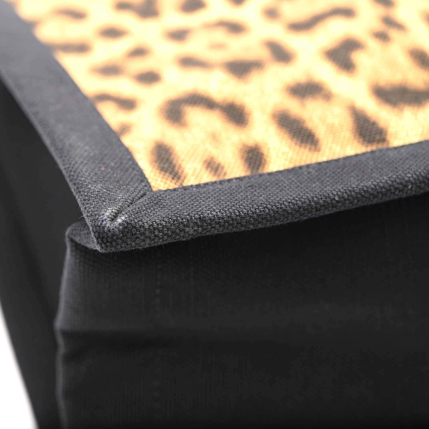 Saint Laurent Canvas Calfskin Leopard Print Rive Gauche Noe Tote Natural Black 12 of 14