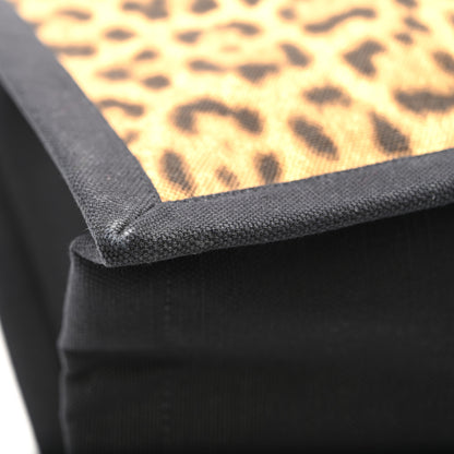 Saint Laurent Canvas Calfskin Leopard Print Rive Gauche Noe Tote Natural Black 12 of 14