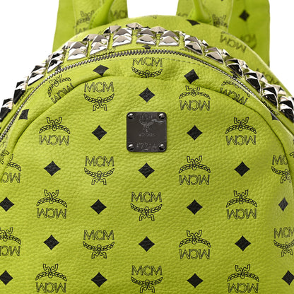 MCM Visetos Crown Stud Medium Stark Backpack Green 7 of 10