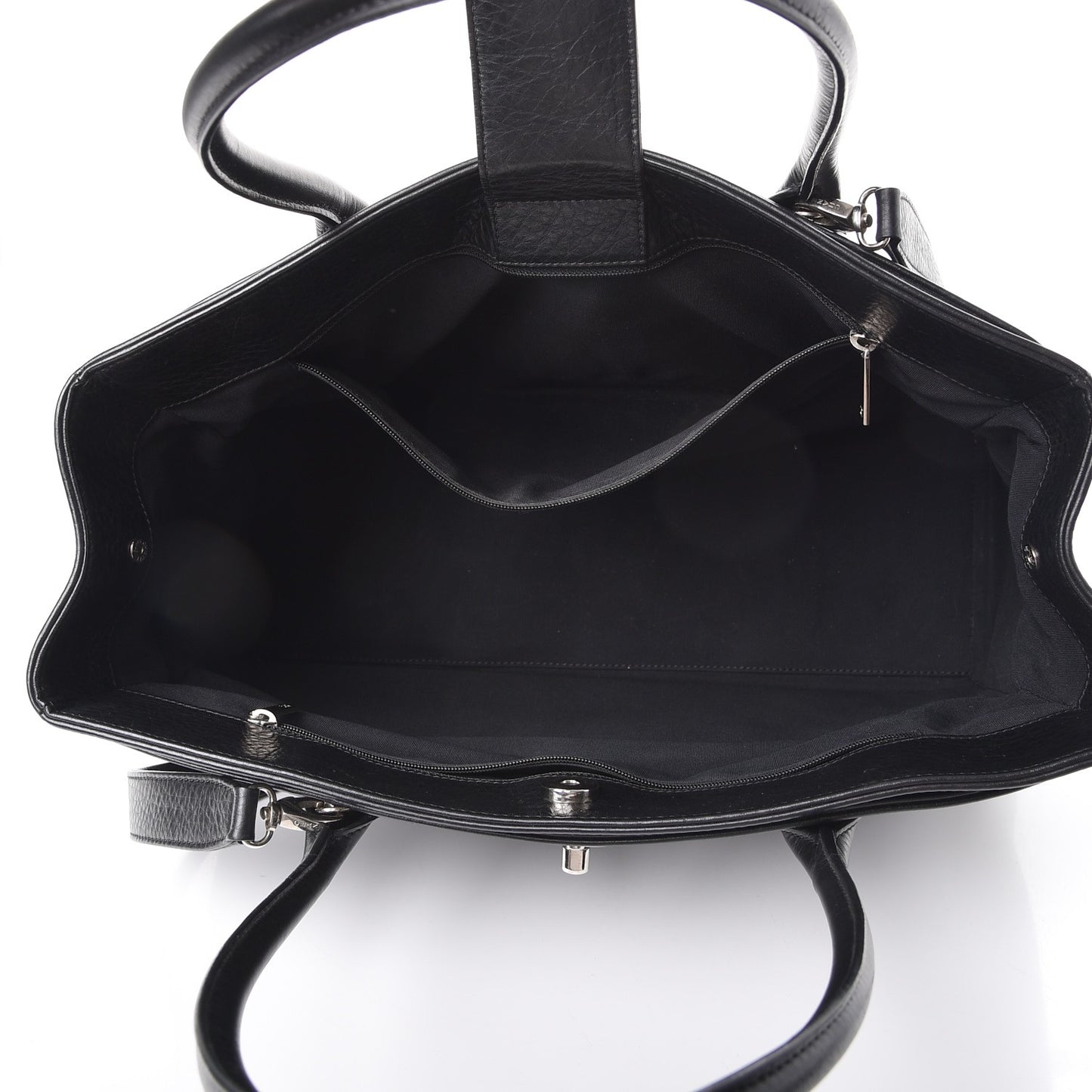 Calfskin Cerf Executive Shopper Tote Black