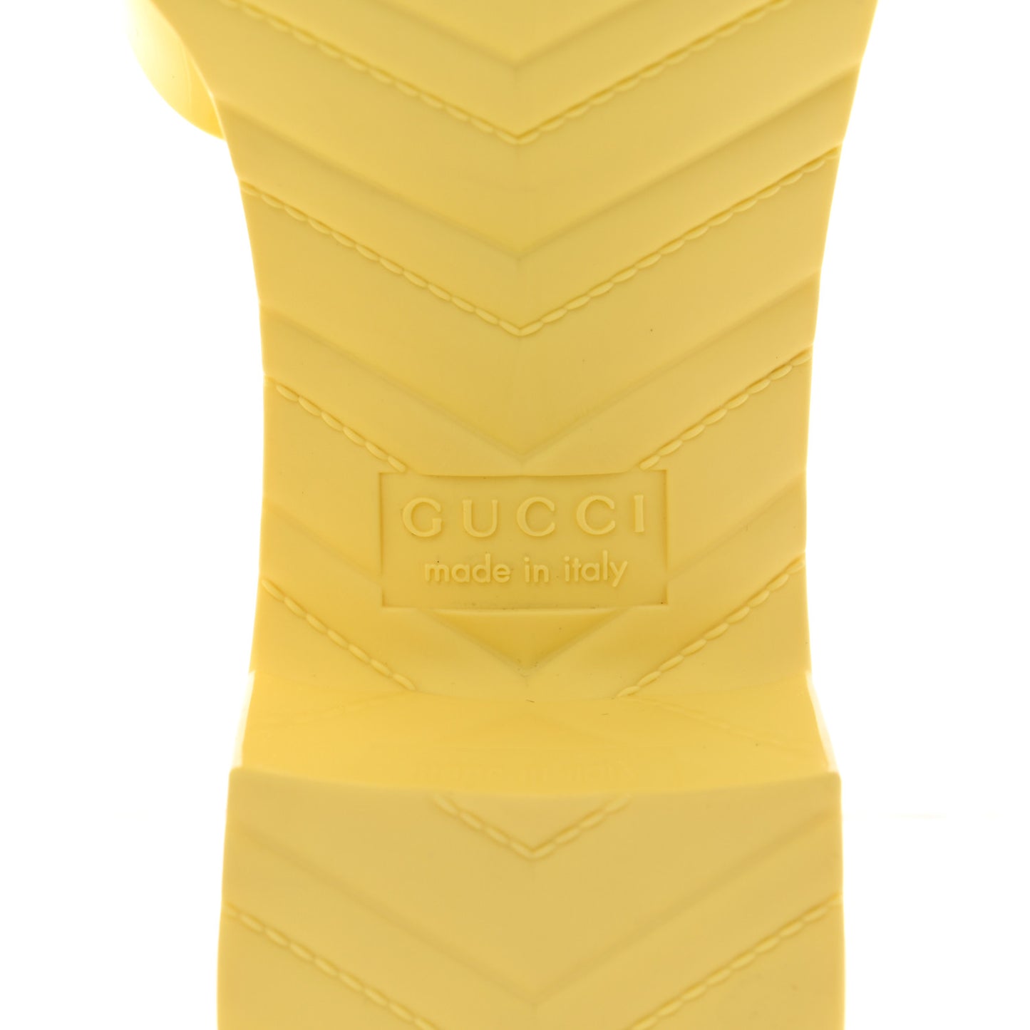 Rubber Gucci Logo Womens Platform 20/60mm Slide Sandals 36 Banana