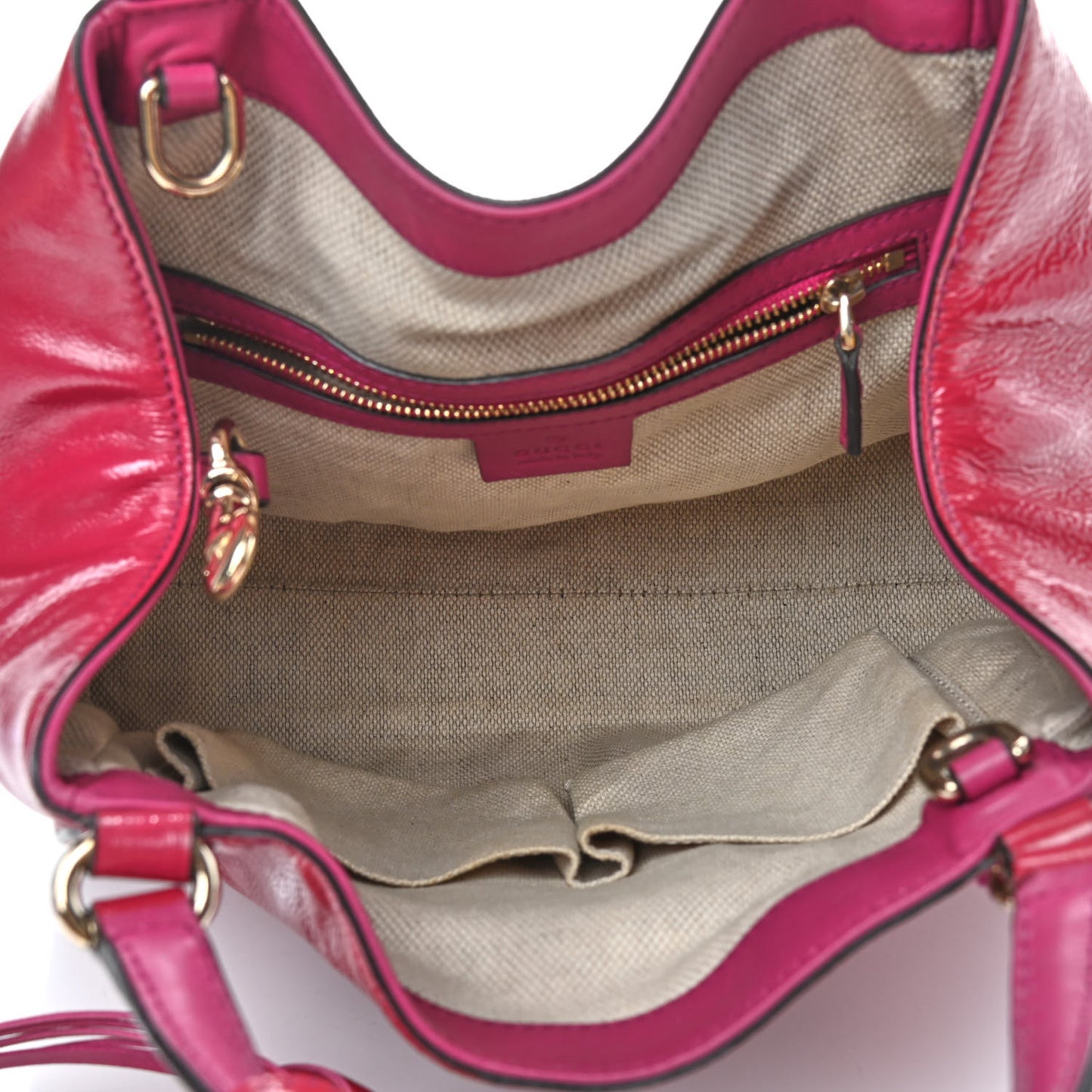 Patent Small Soho Shoulder Bag Bright Bougainvillea
