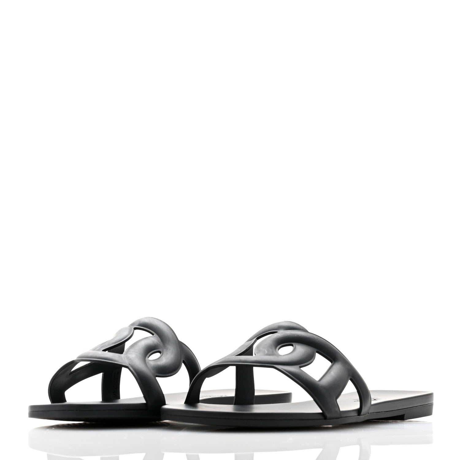 Hermes Rubber Aloha Sandals 38 Black 3 of 9