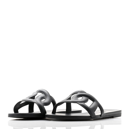 Hermes Rubber Aloha Sandals 38 Black 3 of 9