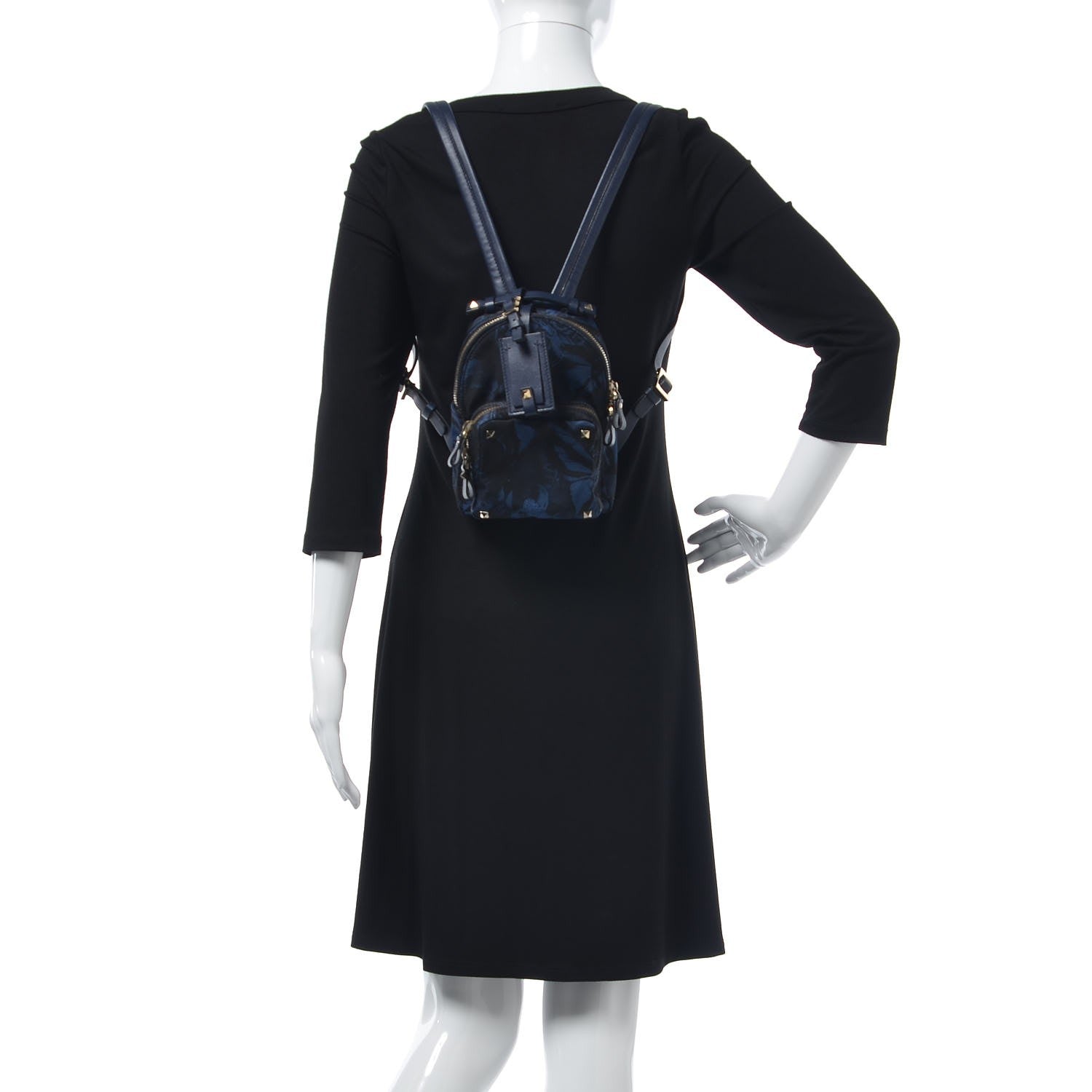 Valentino Garavani Nylon Camubutterfly Mini Rockstud Backpack Marine 2 of 6