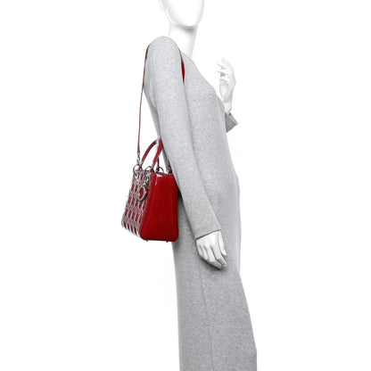 Christian Dior Patent Cannage Medium Lady Dior Red 2 of 14