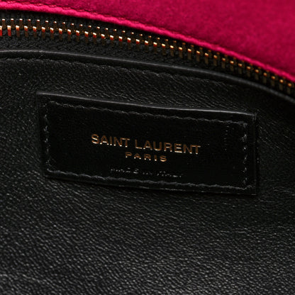 Saint Laurent Satin Quilted Sade Puffer Envelope Clutch Bubblegum 6 of 9