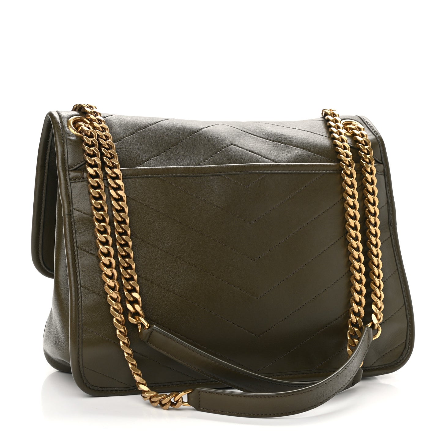 Lambskin Matelasse Monogram Medium Niki Chain Satchel Seaweed