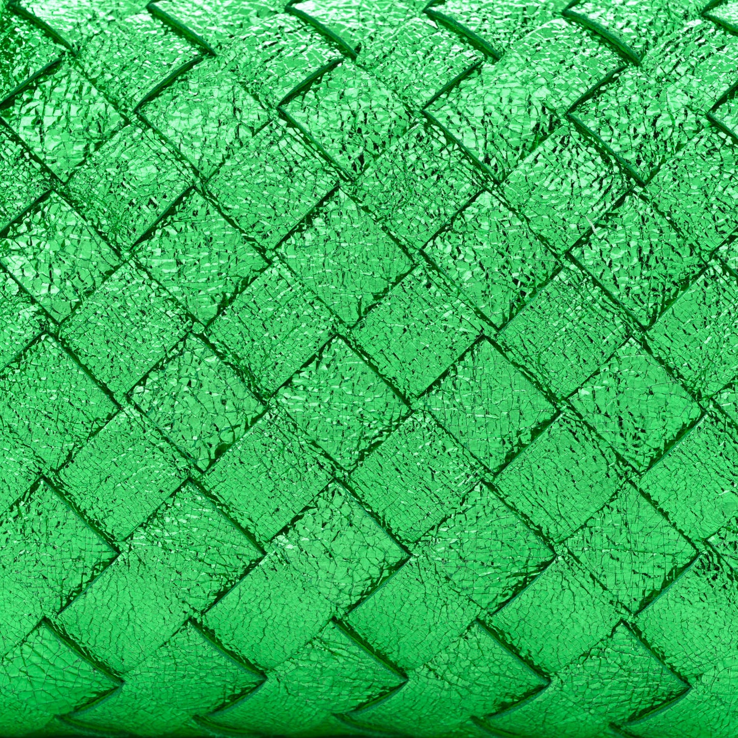 Metallic Calfskin Intrecciato Mini Loop Camera Bag Green