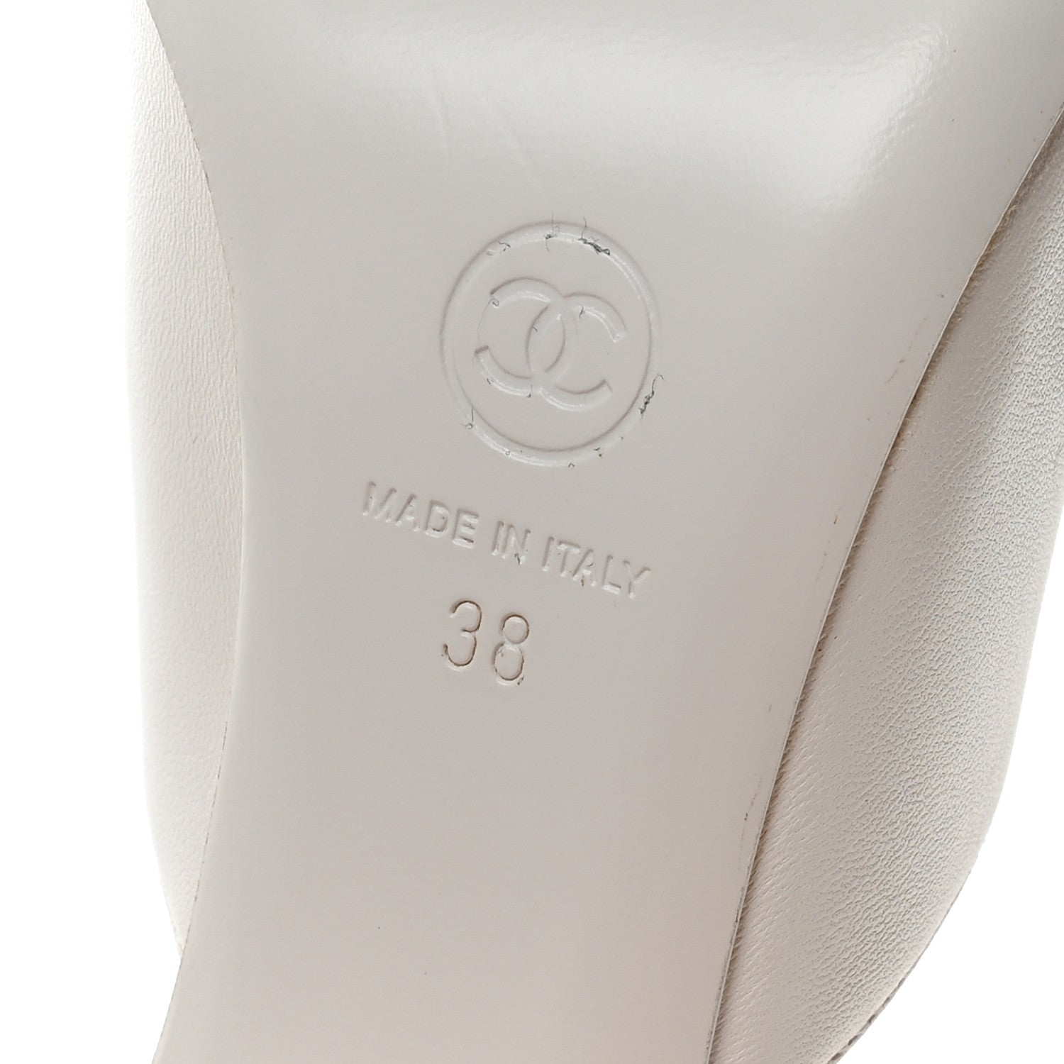 Chanel Lambskin Grosgrain Cap Toe Pearl Mule 38 Beige Black 7 of 8