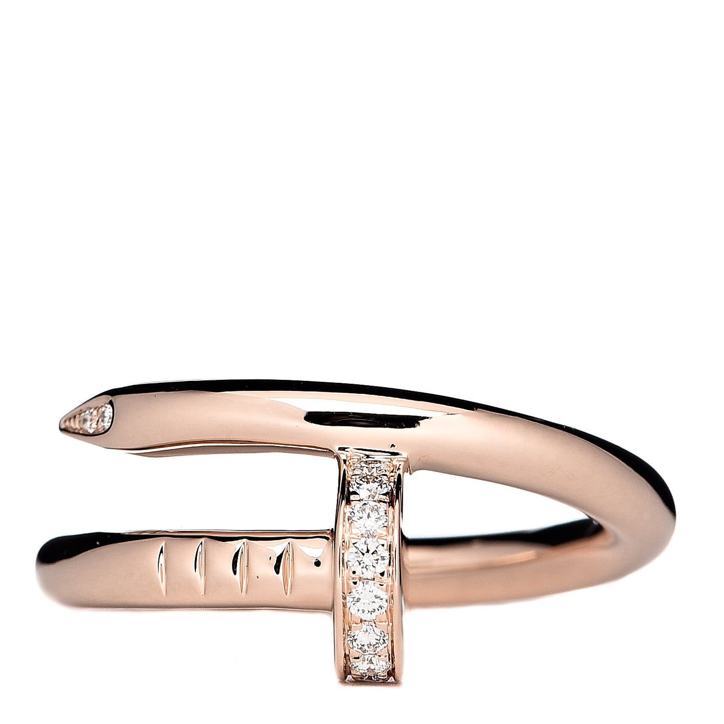 18K Pink Gold Diamond Juste Un Clou Ring 50 5.25