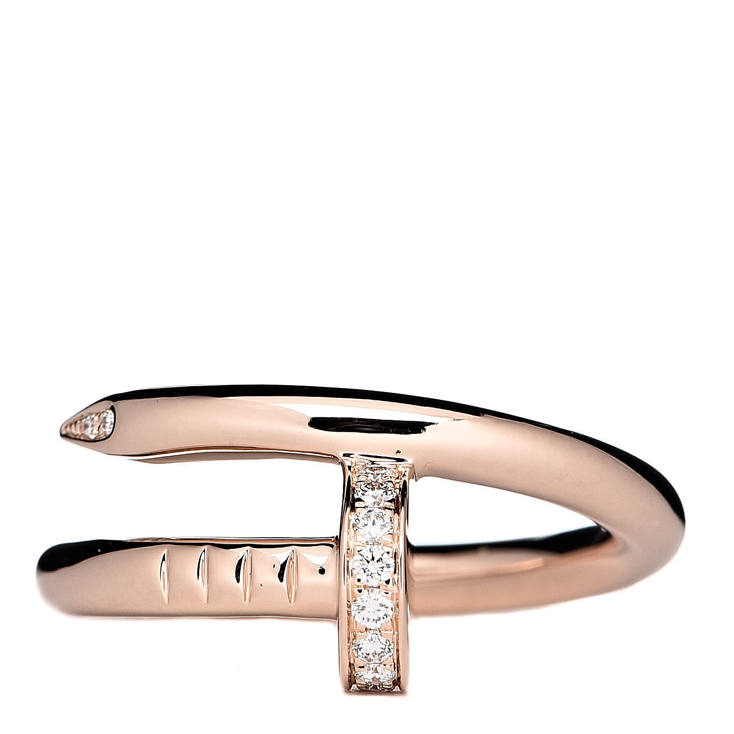 Cartier 18K Pink Gold Diamond Juste Un Clou Ring 50 5.25 1 of 4