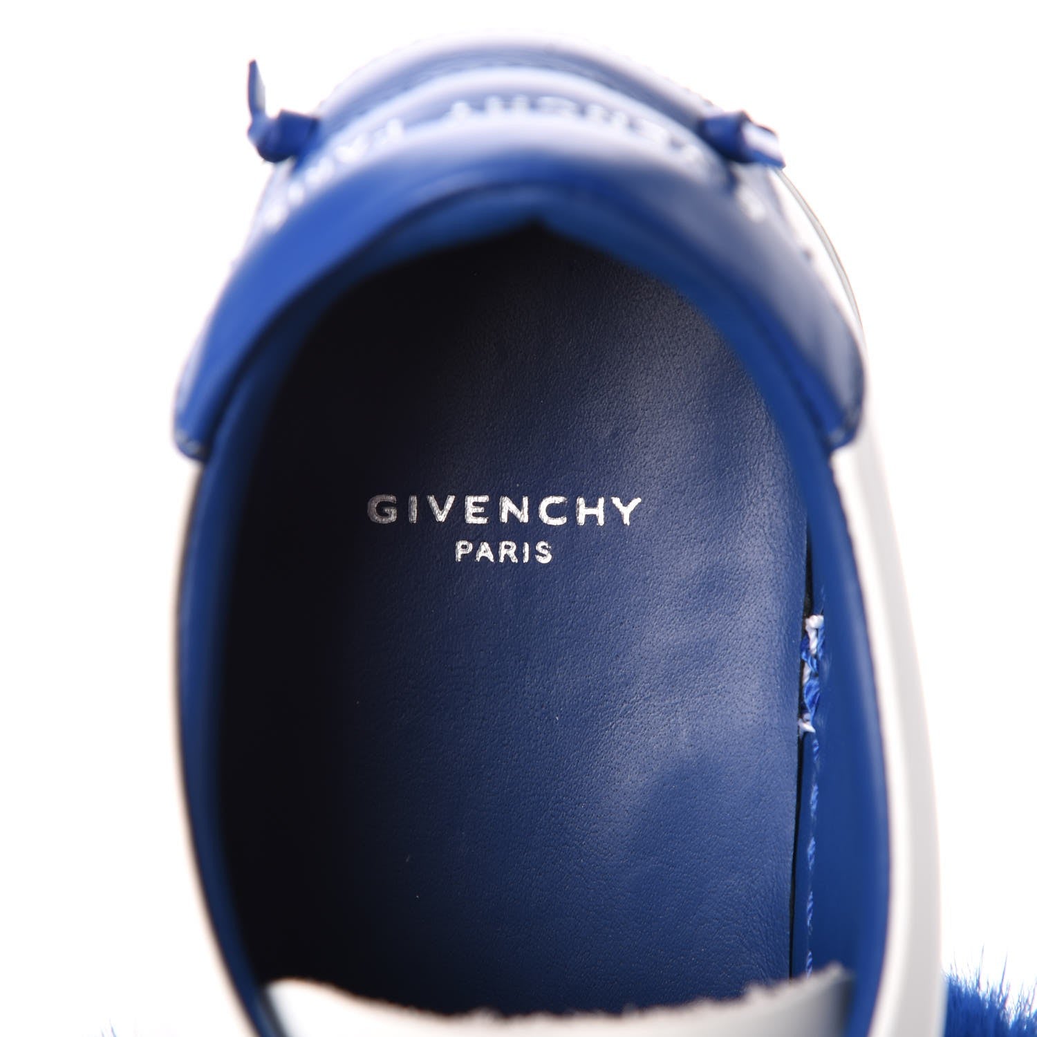 Givenchy Calfskin Mink Fur Womens Urban Street Sneakers 41 White Electric Blue 10 of 12