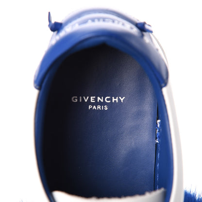 Givenchy Calfskin Mink Fur Womens Urban Street Sneakers 41 White Electric Blue 10 of 12