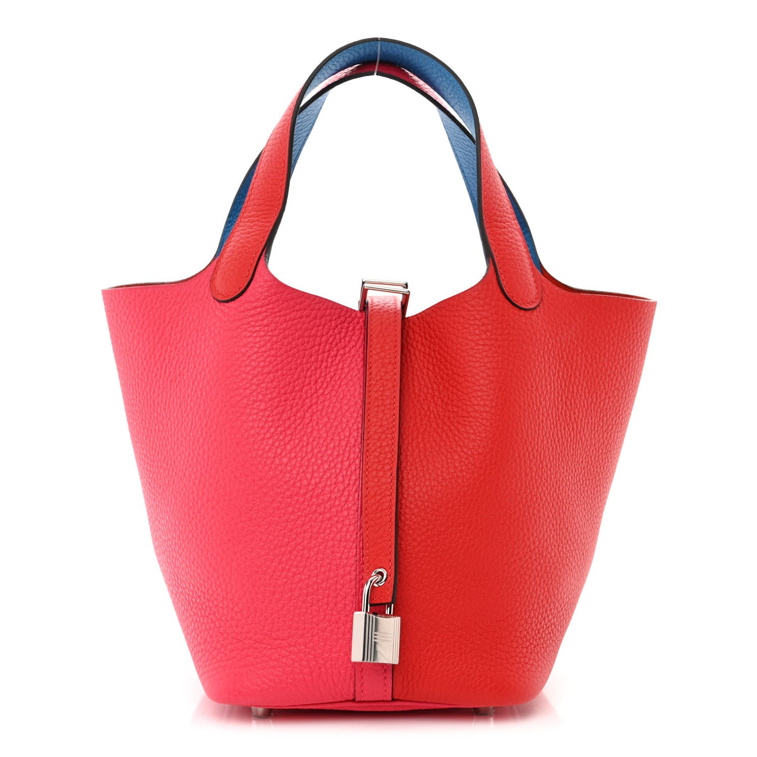 Hermes Taurillon Clemence Tri-Color Picotin Lock 18 PM Rouge Coeur Rose Extreme Bleu Zanzibar 1 of 12