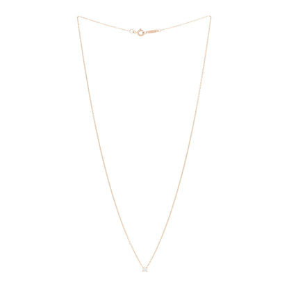 Tiffany 18K Rose Gold Diamond .14ct Solitaire Pendant Necklace 3 of 5