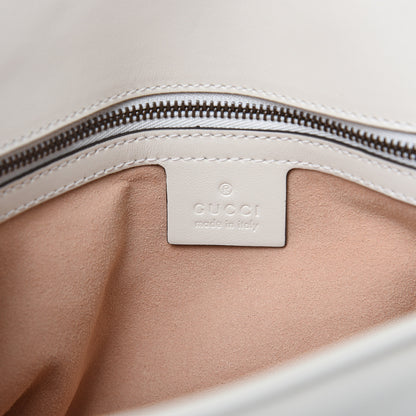 Gucci Calfskin Matelasse Small GG Marmont Shoulder Bag White 6 of 9