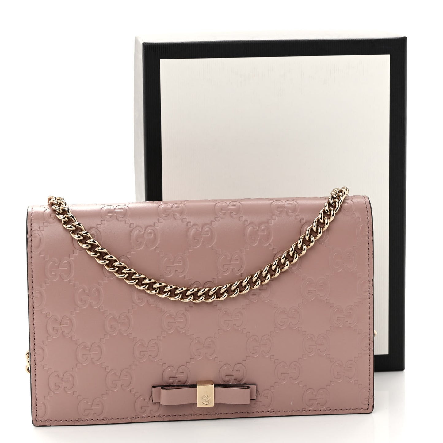 Guccissima Signature Bowy Chain Wallet Dark Cipria