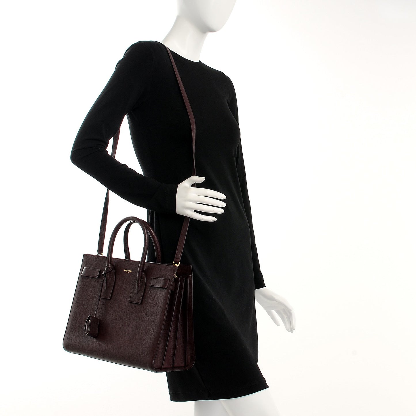 Grained Calfskin Small Classic Sac De Jour Bordeaux