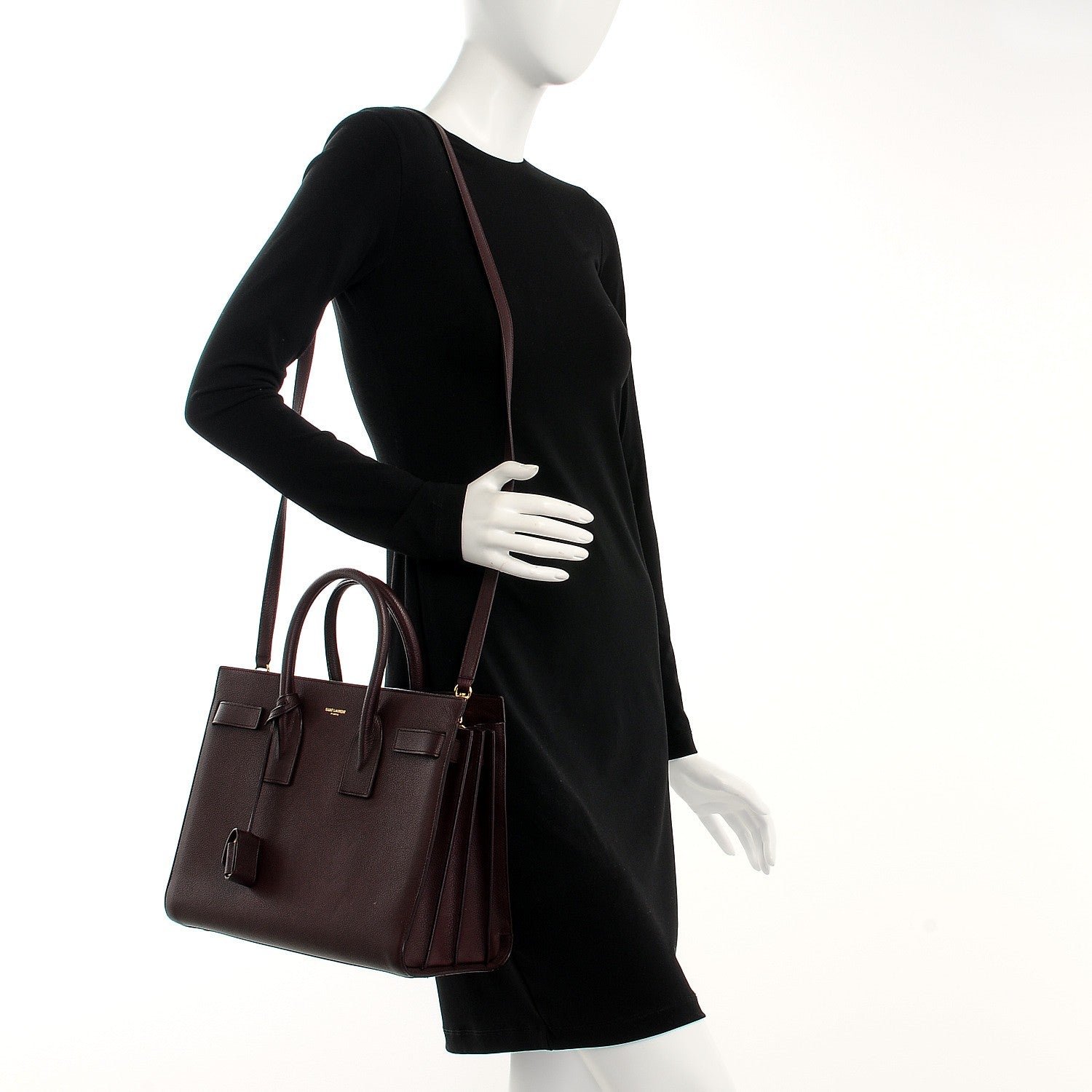 Saint Laurent Grained Calfskin Small Classic Sac De Jour Bordeaux 2 of 11