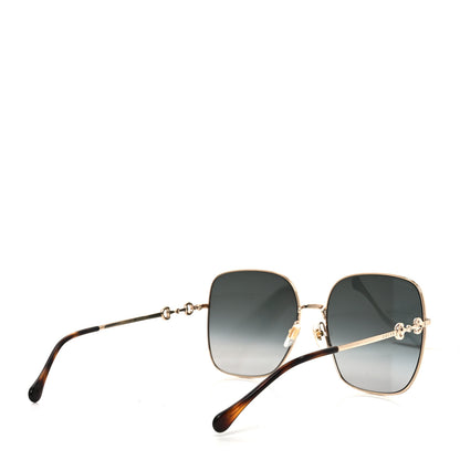 Gucci Metal Horsebit Square Sunglasses GG0879S Gold 4 of 7