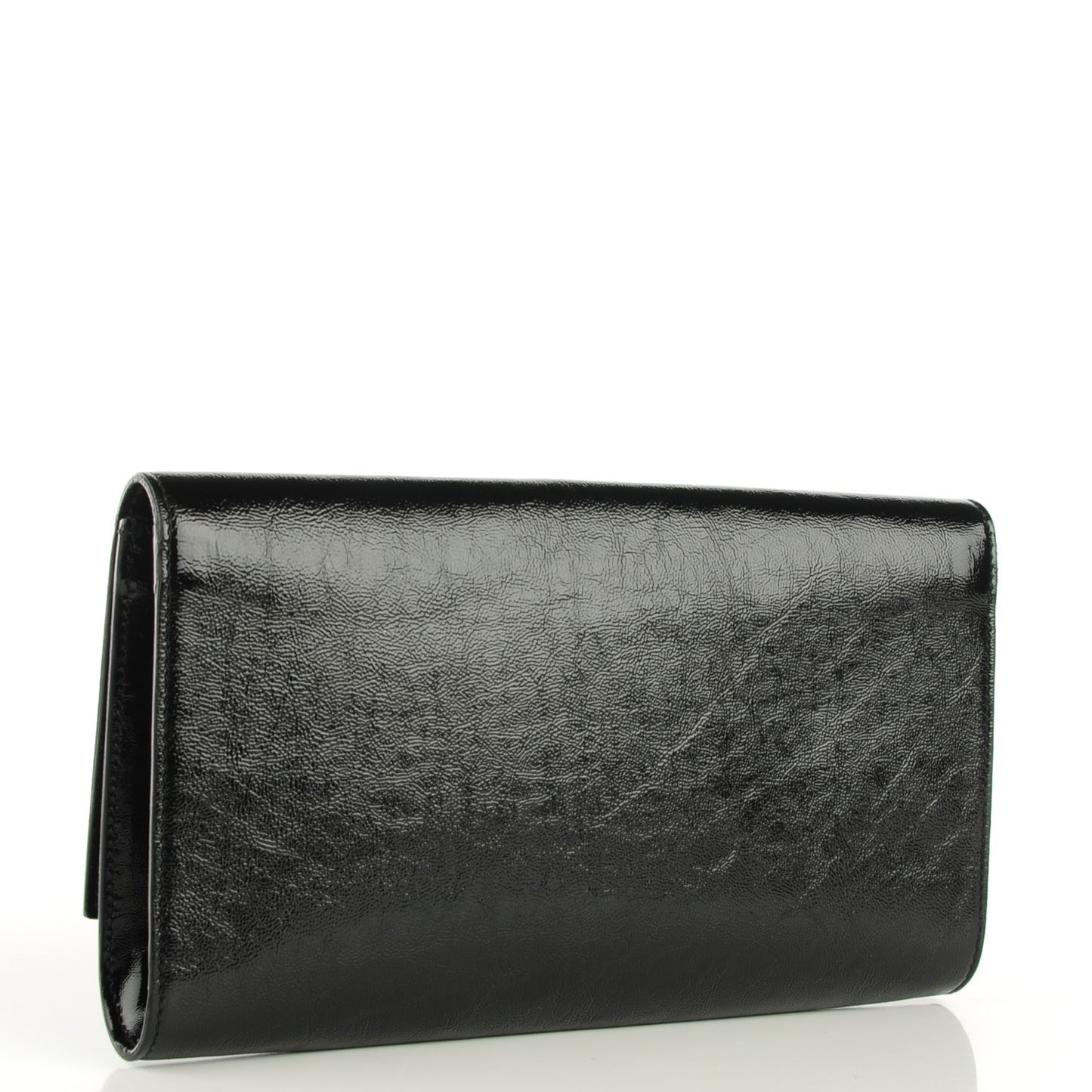 Textured Patent Monogram Large Belle De Jour Clutch Black