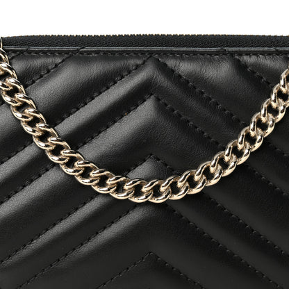 Gucci Nappa Chevron Matelasse GG Marmont Small Shoulder Bag Black 7 of 9