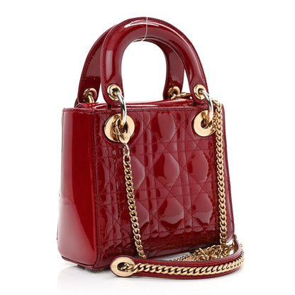 Christian Dior Patent Cannage Mini Lady Dior Red 3 of 15
