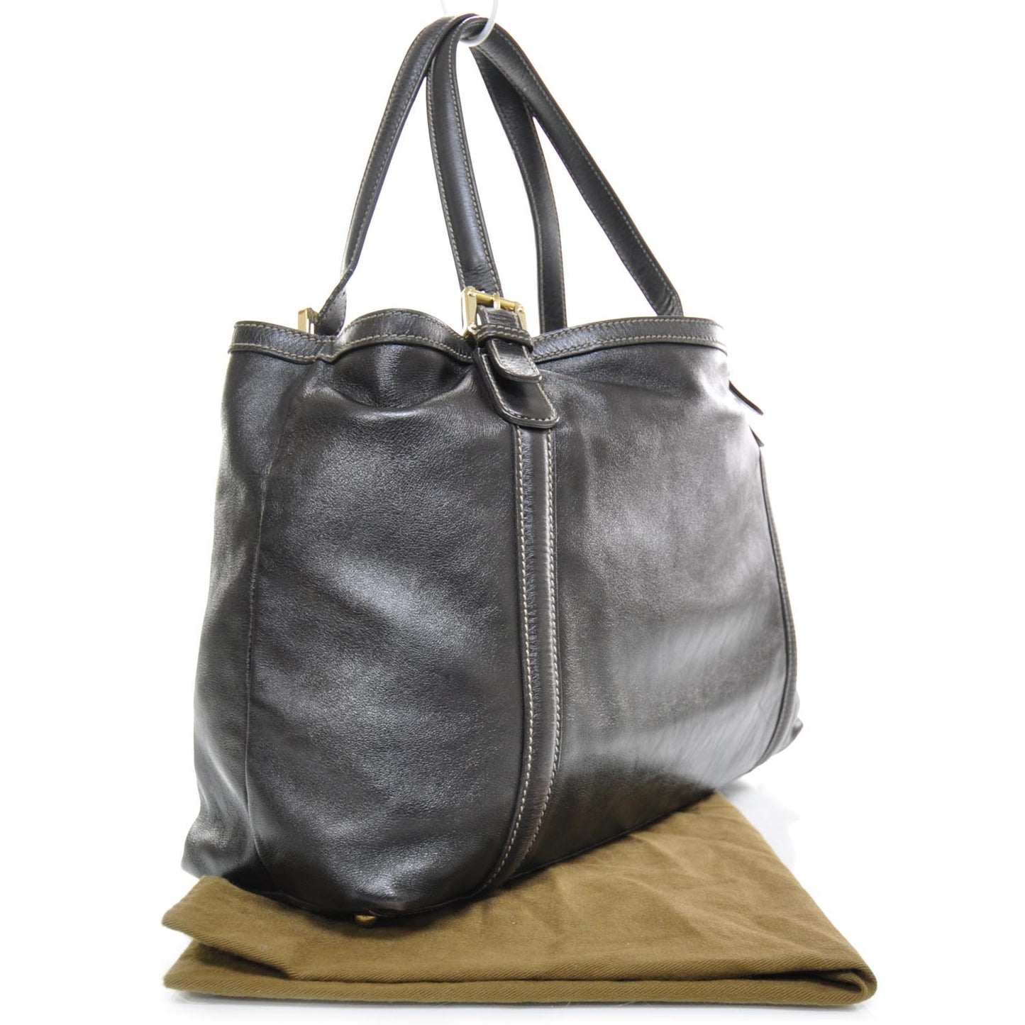Leather Britt Tote Dark Brown