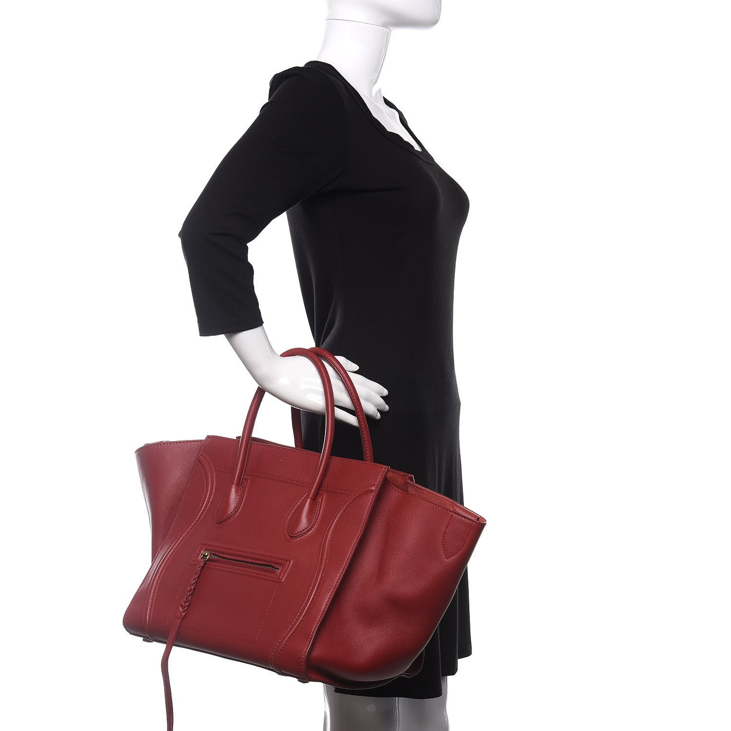 Supple Calfskin Medium Phantom Luggage Red