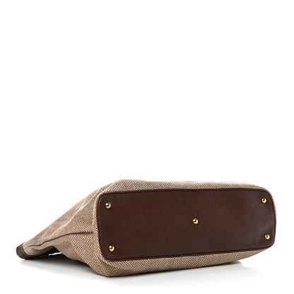 Saint Laurent Linen Belle de Jour Cabas Tote Brown 3 of 4