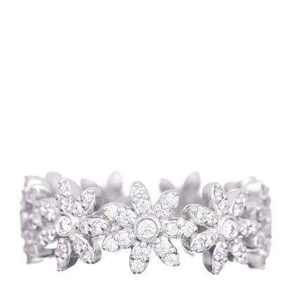 Tiffany 18K White Gold Diamond Daisy Metro Band Ring 49 4.75 1 of 6