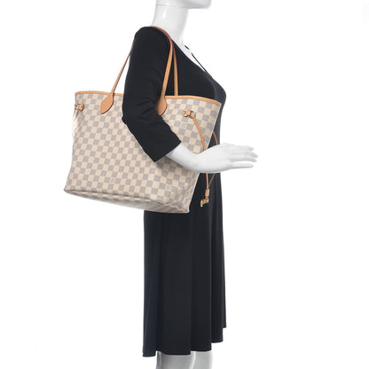Louis Vuitton Damier Azur Neo Neverfull MM Rose Ballerine 3 of 14