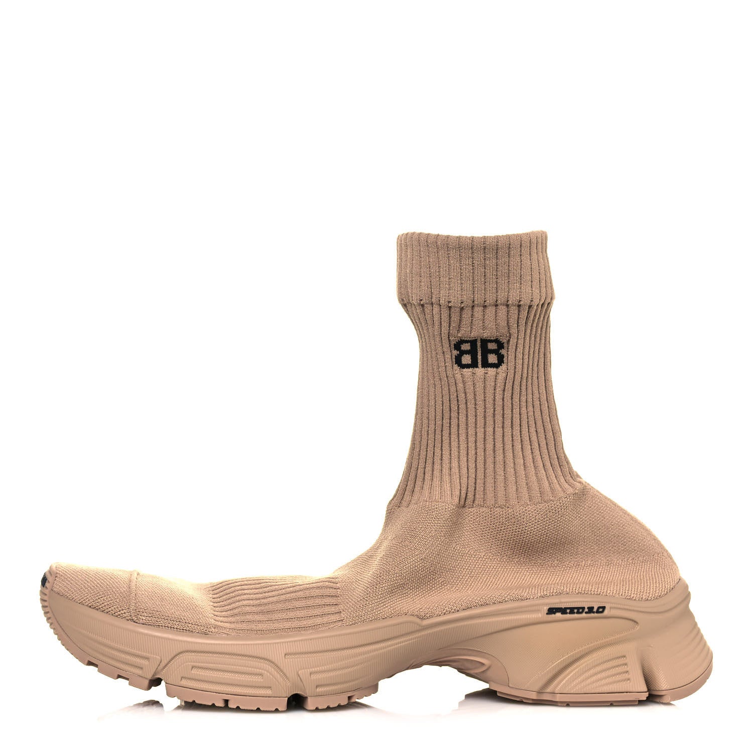 Balenciaga Technical Ribbed 3D Recycled Knit Womens Speed 3.0 Sneakers 41 Monocolor Beige 1 of 7