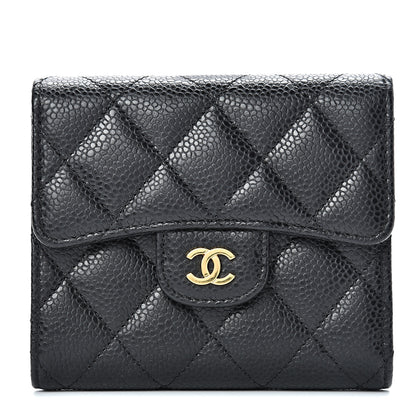 Chanel Caviar Quilted Compact Flap Wallet Black 1 of 8