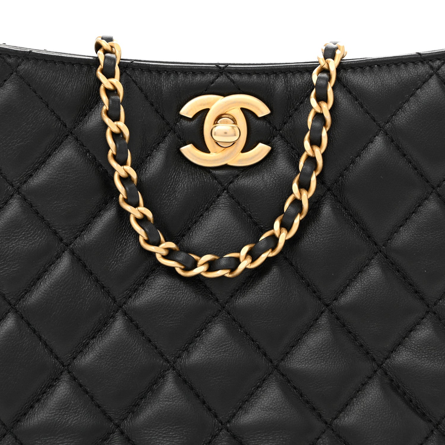Chanel Lambskin Quilted Small Pearl Crush Hobo Black 1851667