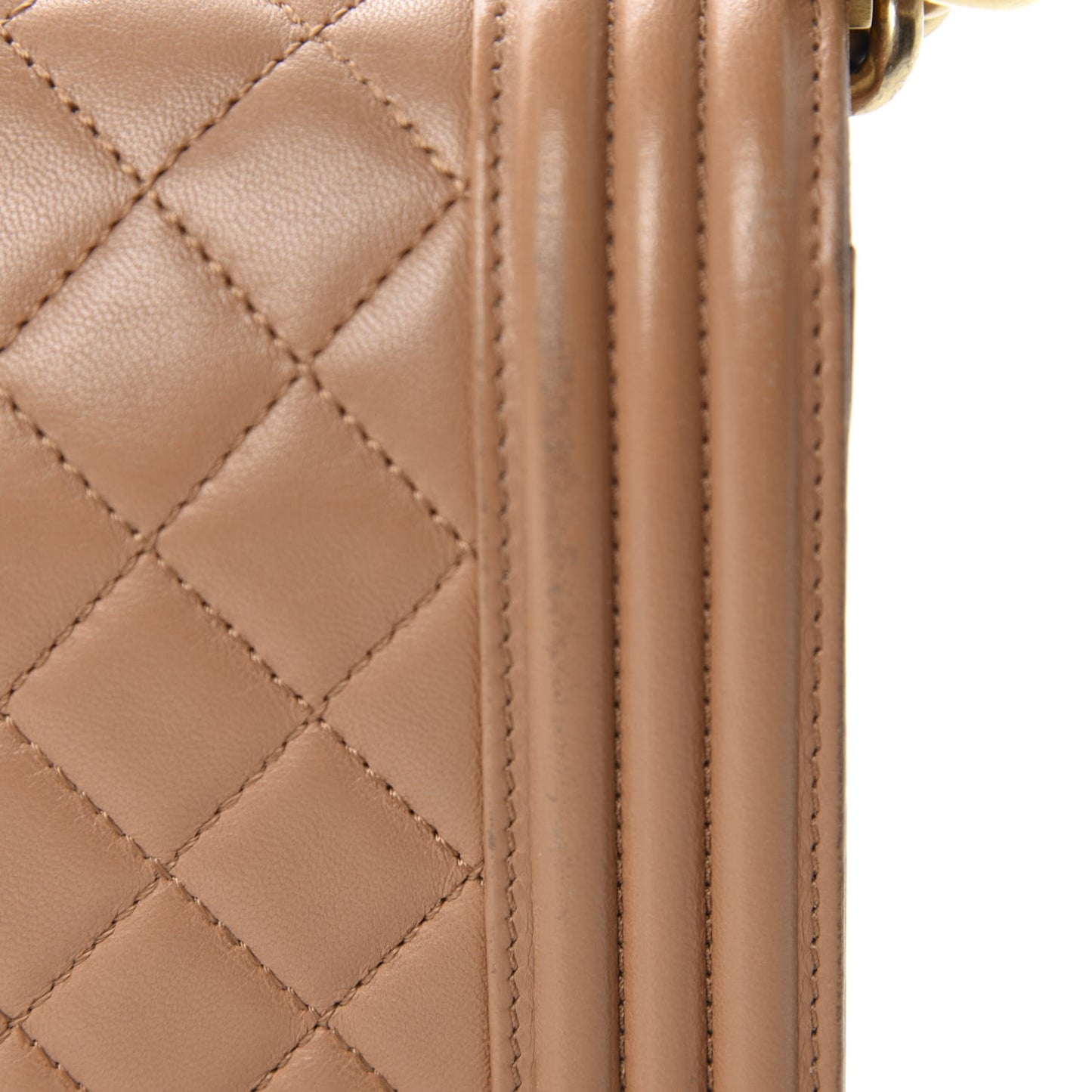 Lambskin Quilted Medium Boy Flap Beige