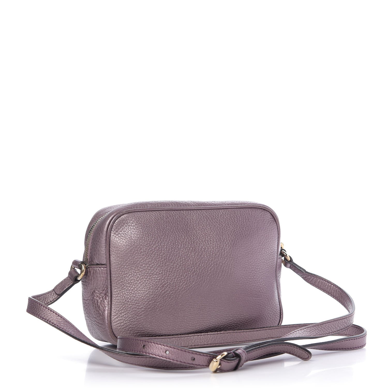Gucci Metallic Pebbled Calfskin Small Soho Disco Bag Purple 3 of 12