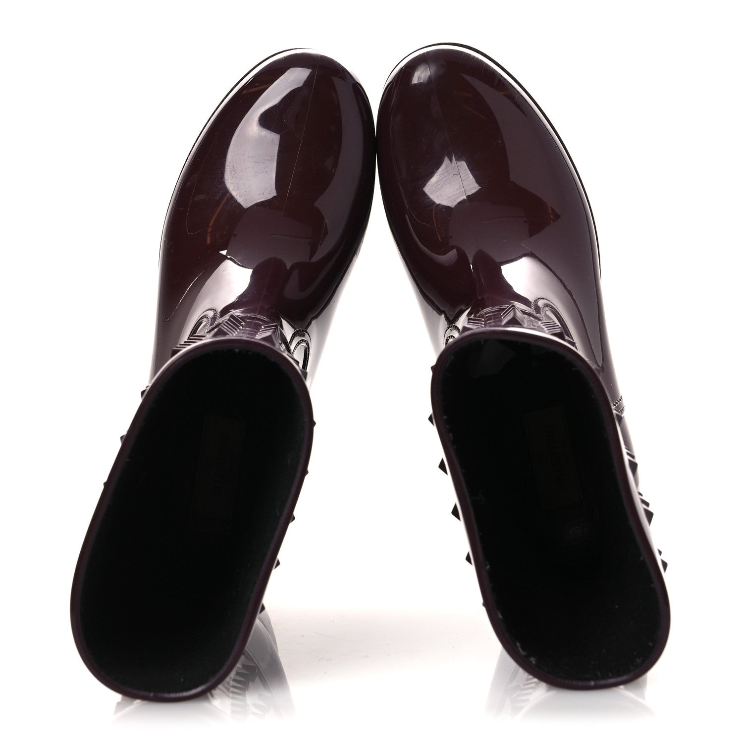 Valentino Garavani Rubber Rockstud Short Rainboots 40 Rubin 2 of 13