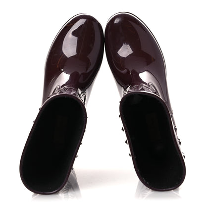 Valentino Garavani Rubber Rockstud Short Rainboots 40 Rubin 2 of 13