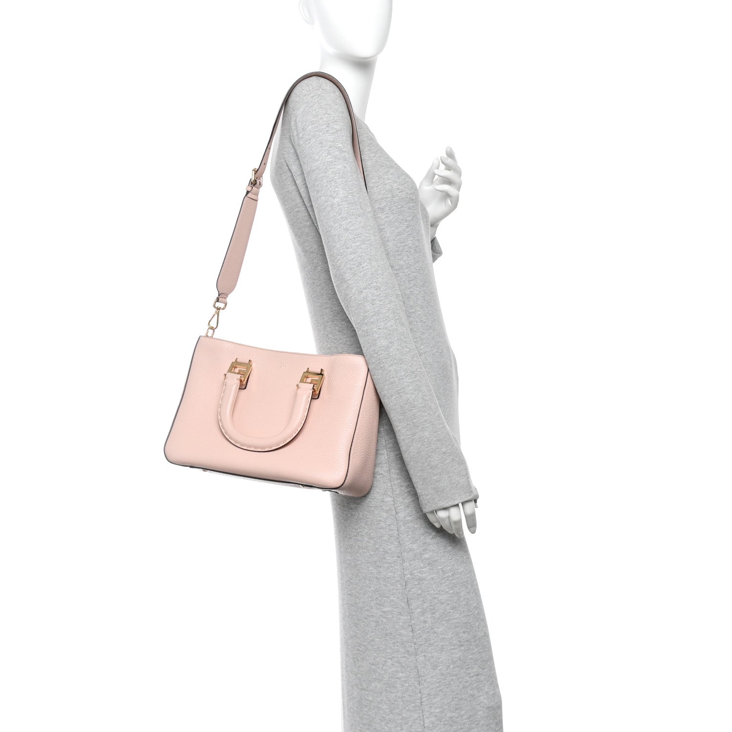 Fendi Cuoio Romano Selleria Small FF Tote Cipria 2 of 13