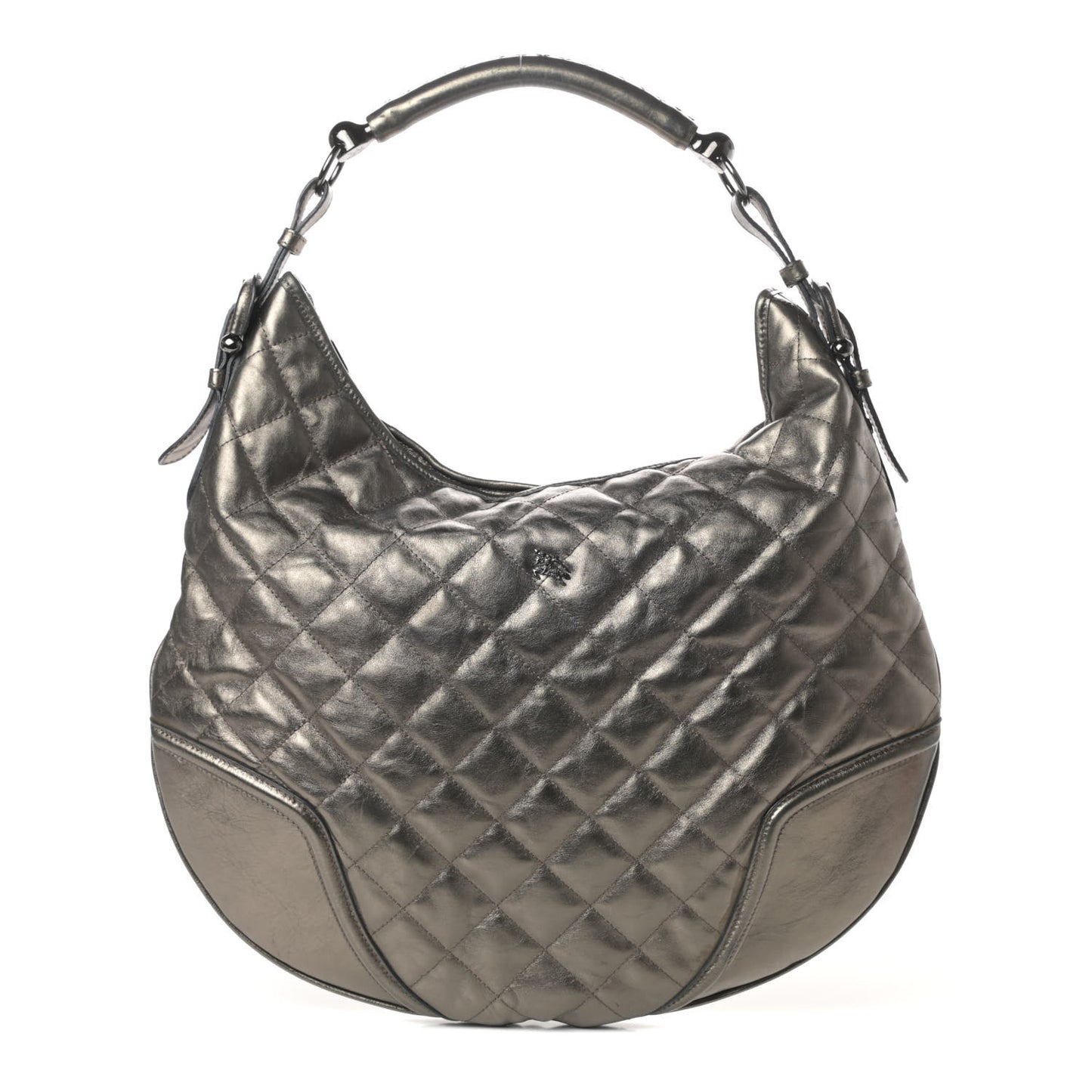 Metallic Calfskin Quilted Hoxton Hobo Nickel