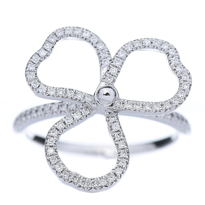 Tiffany Platinum Diamond Open Paper Flowers Ring 52 6 1 of 6