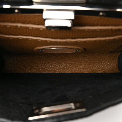 Fendi Cuoio Romano Selleria Small Peekaboo I SEE U Satchel Black Camel Sunflower 6 of 10