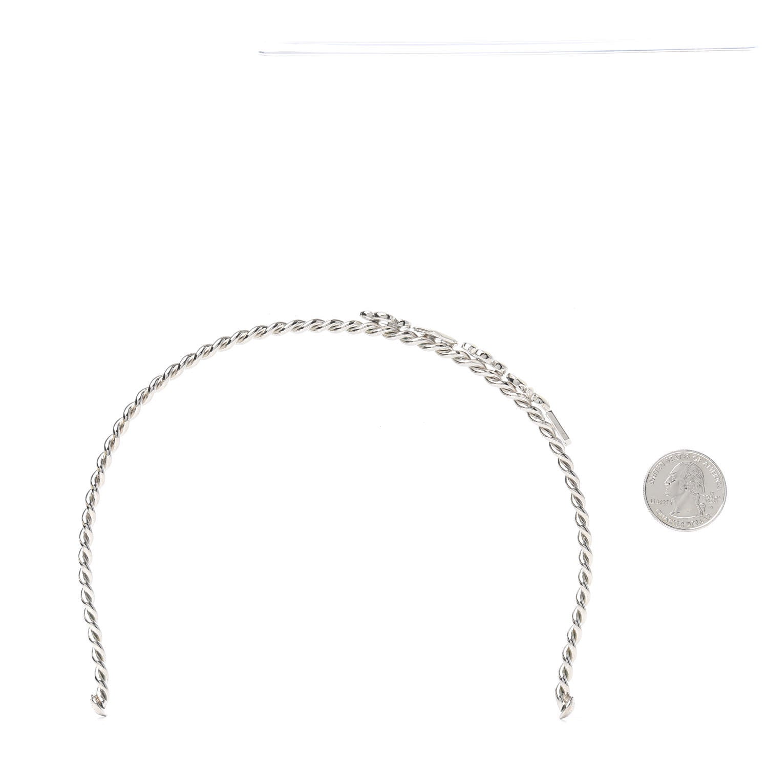 Louis Vuitton Brass Enamel Monogram Sweet Headband Silver 2 of 5