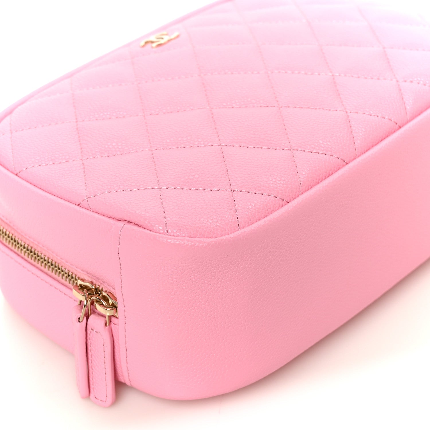 Chanel Caviar Quilted Medium Curvy Pouch Cosmetic Case Light Pink 9 of 10