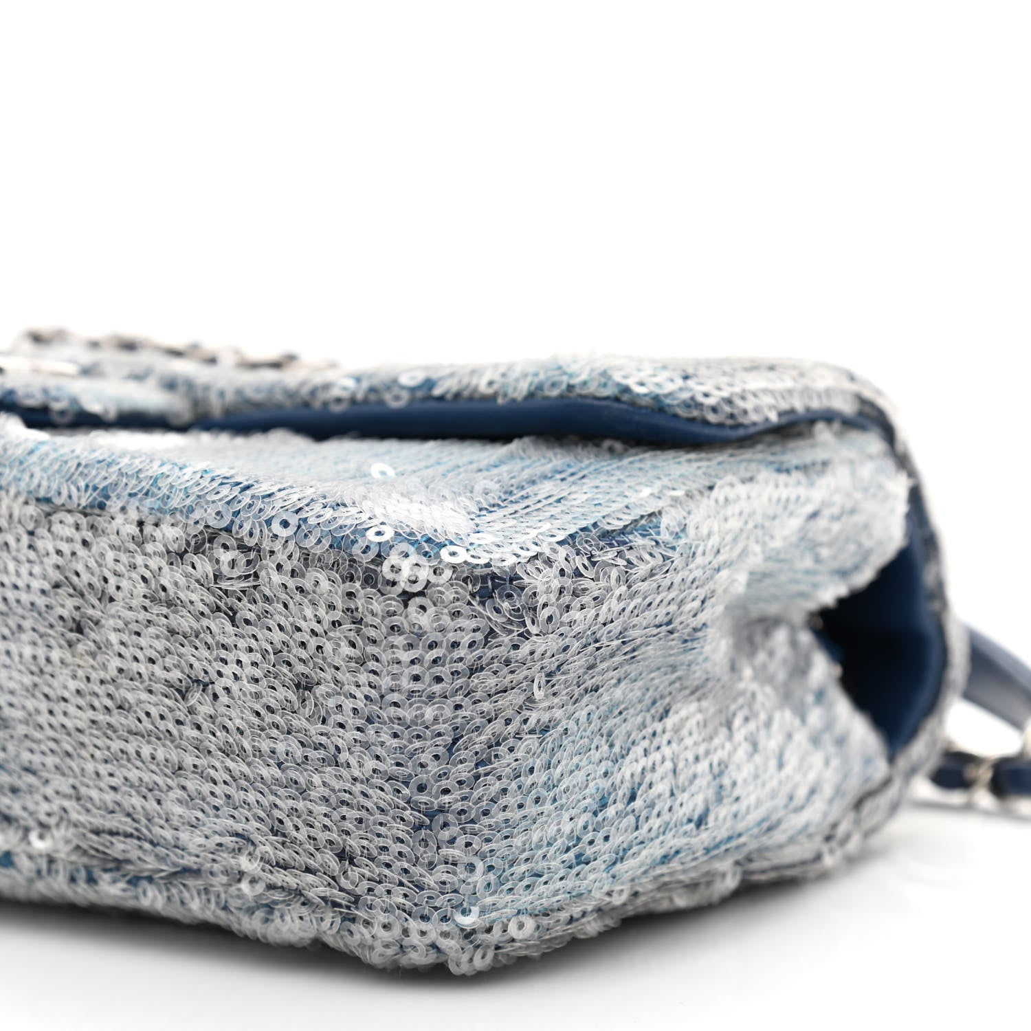 Chanel Sequin Mini Waterfall Flap Light Blue 10 of 15