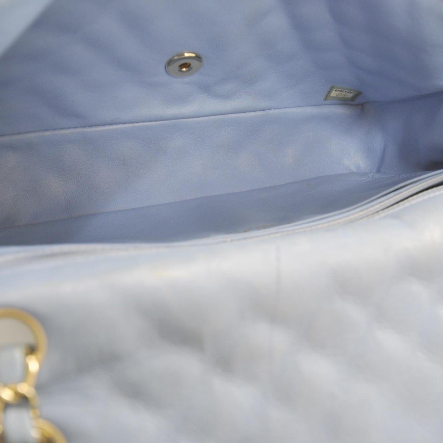 Lambskin Valentine Charms Medium Flap Baby Blue