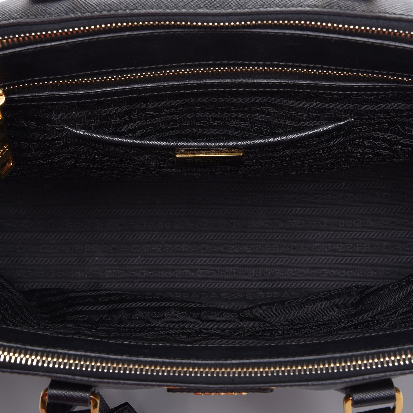 Saffiano Lux Large Double Zip Tote Nero Black